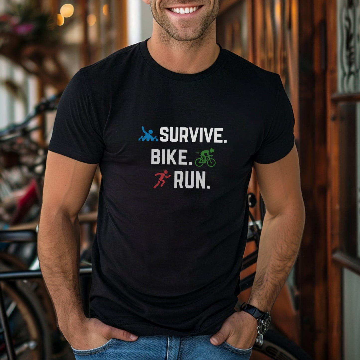 Survive Bike Run 3 Tee