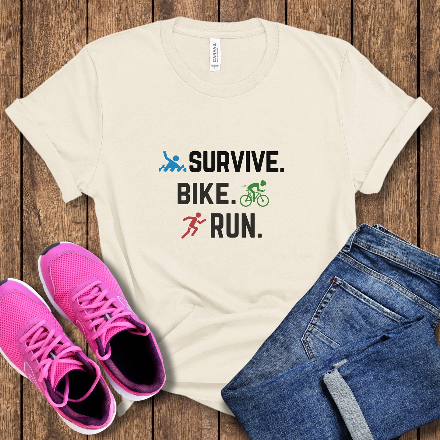 Survive Bike Run 3 Tee