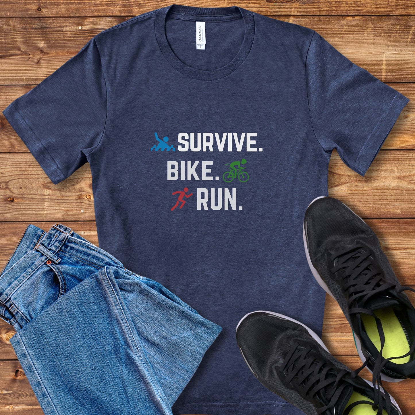 Survive Bike Run 3 Tee