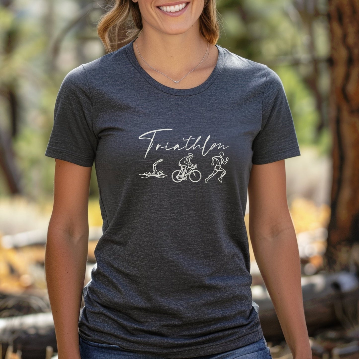 Triathlon Line Art Road Bike Tee