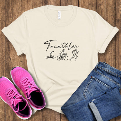 Triathlon Line Art Road Bike Tee