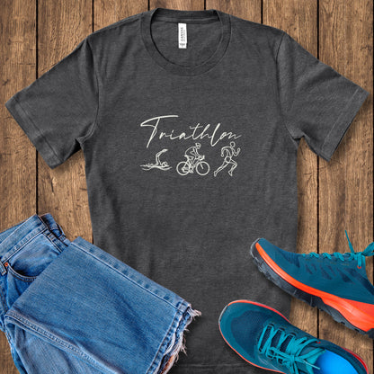 Triathlon Line Art Road Bike Tee