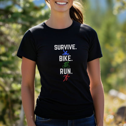 Survive Bike Run Vertical Tee