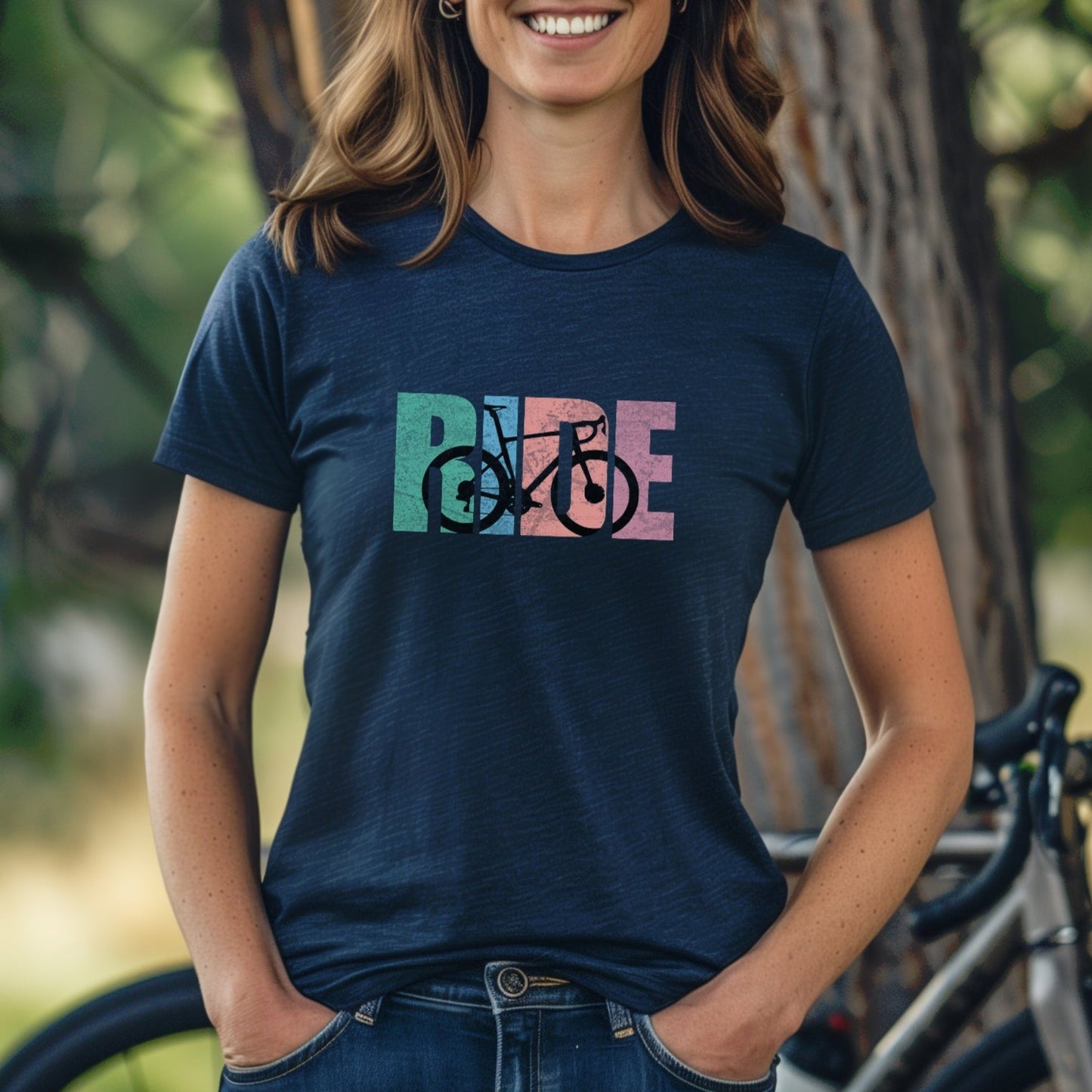 Retro Road Bike Pastels Tee