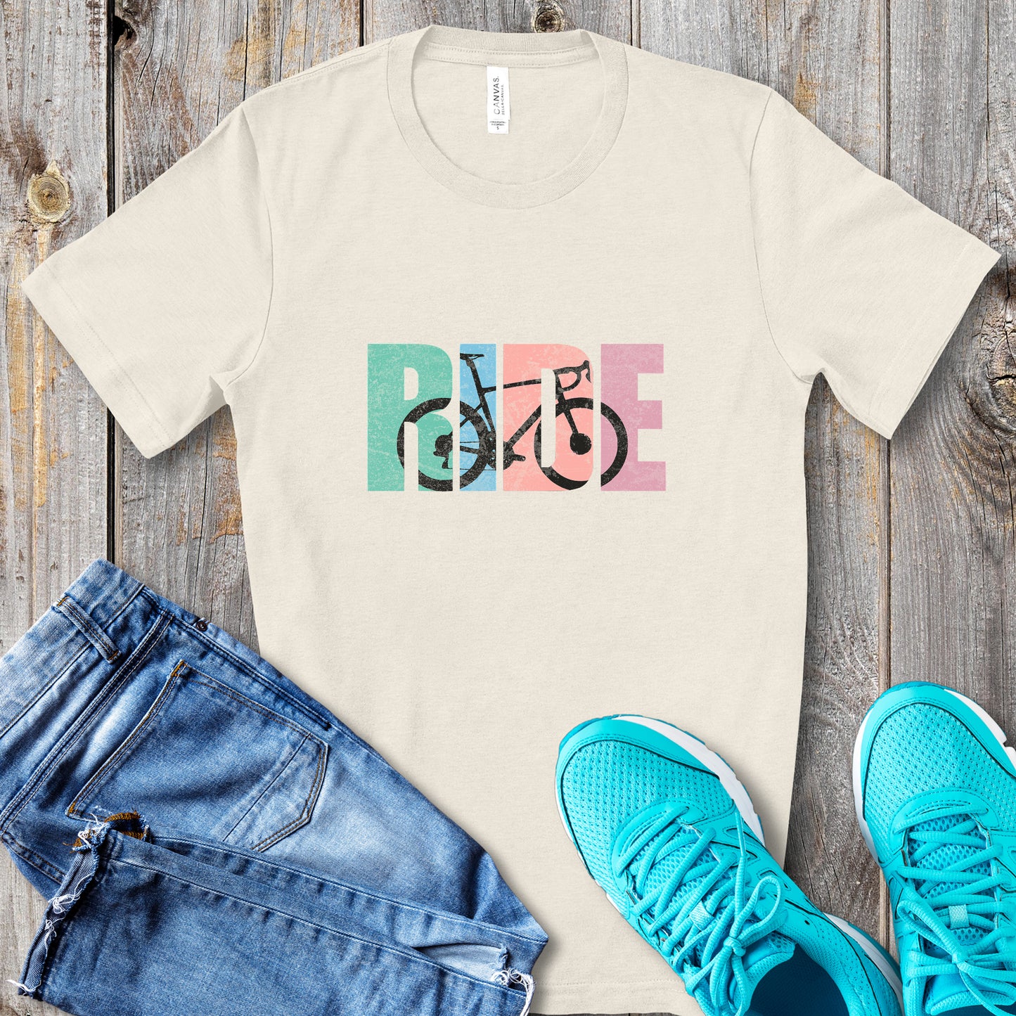 Retro Road Bike Pastels Tee