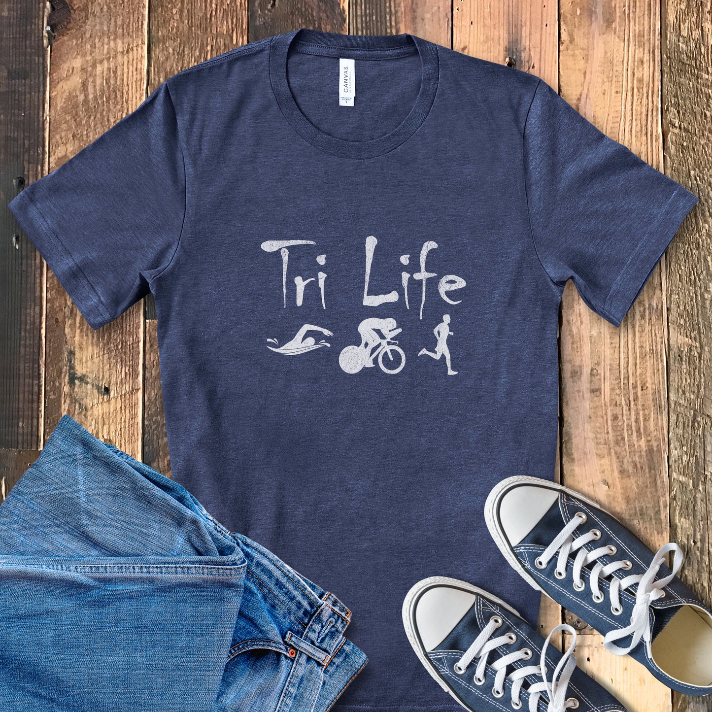 Distressed Tri Life Male Tee