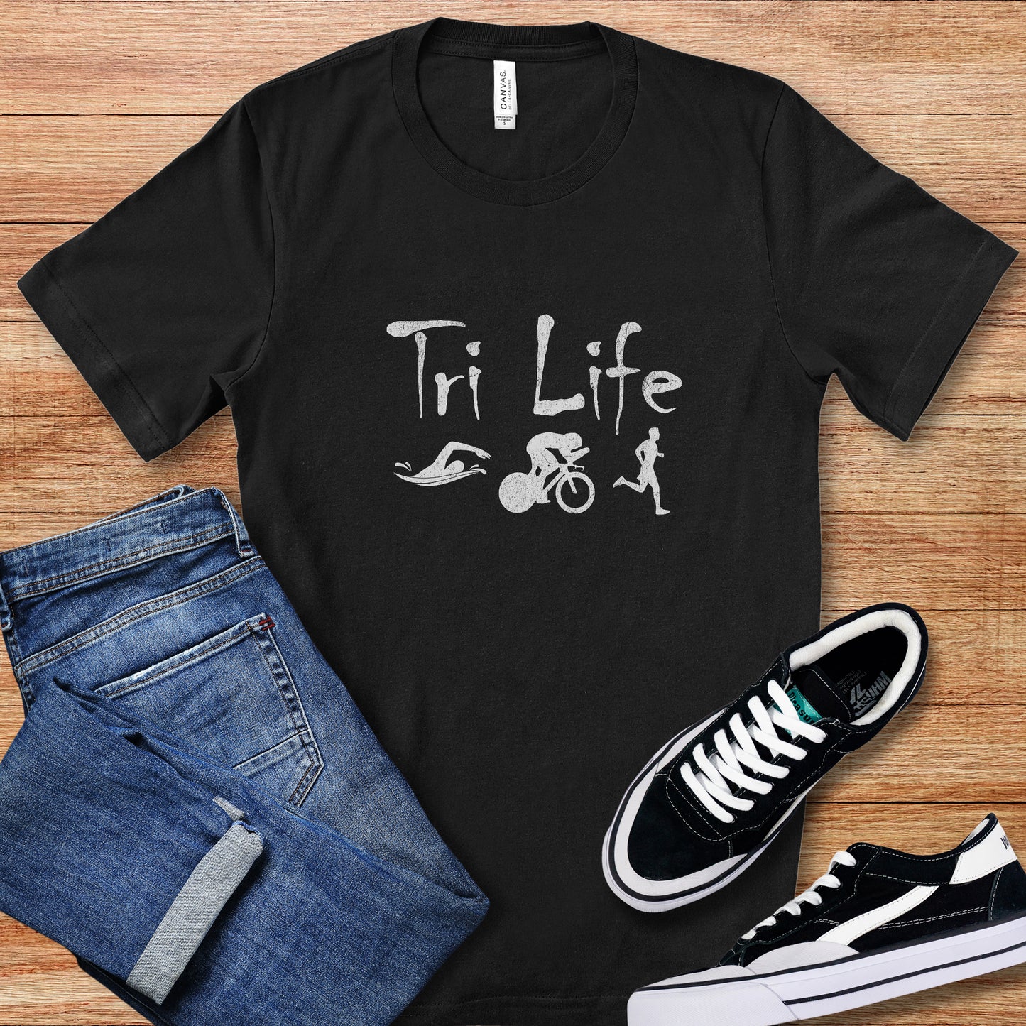 Distressed Tri Life Male Tee