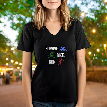 Survive Bike Run V-Neck