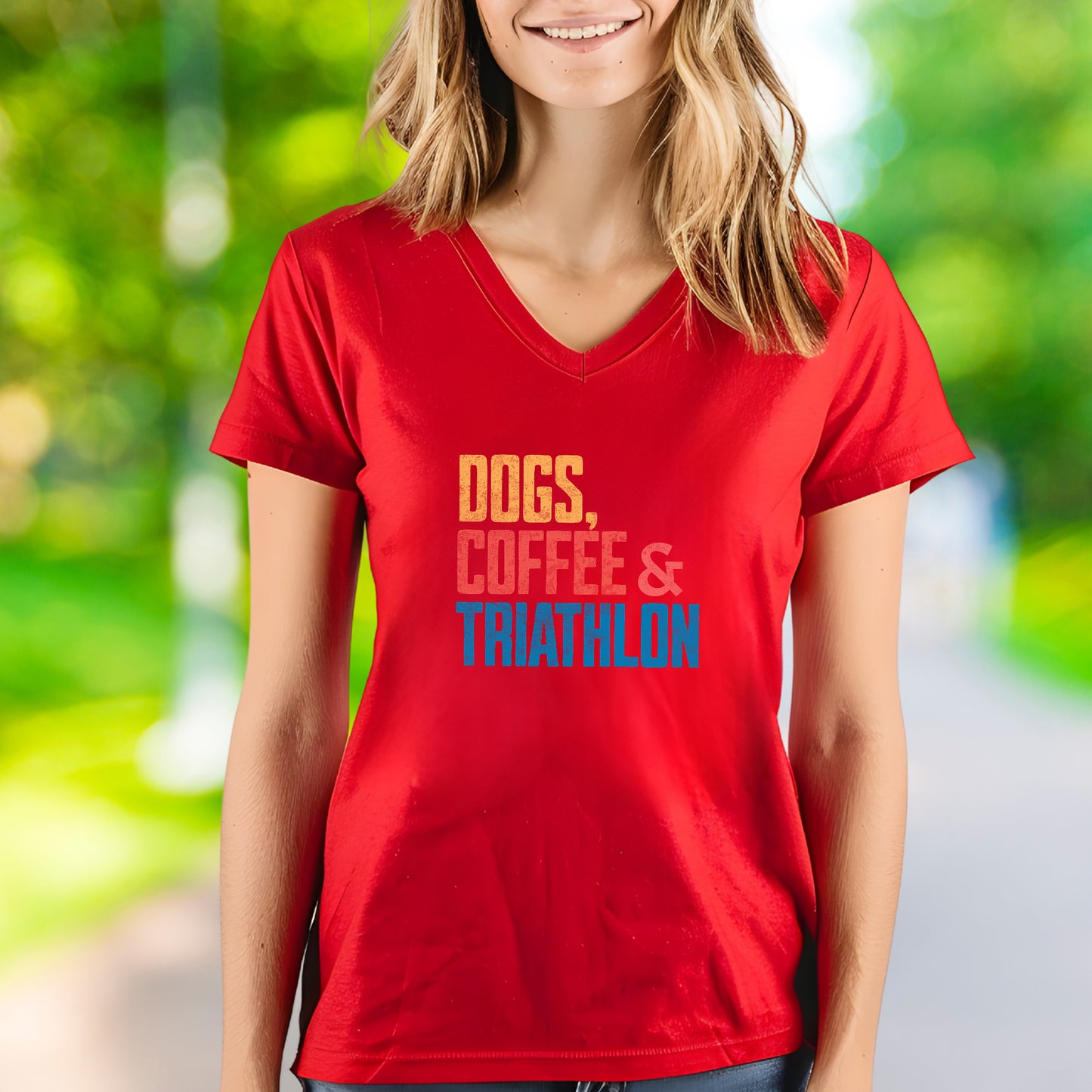 Dogs, Coffee & Tri V-Neck
