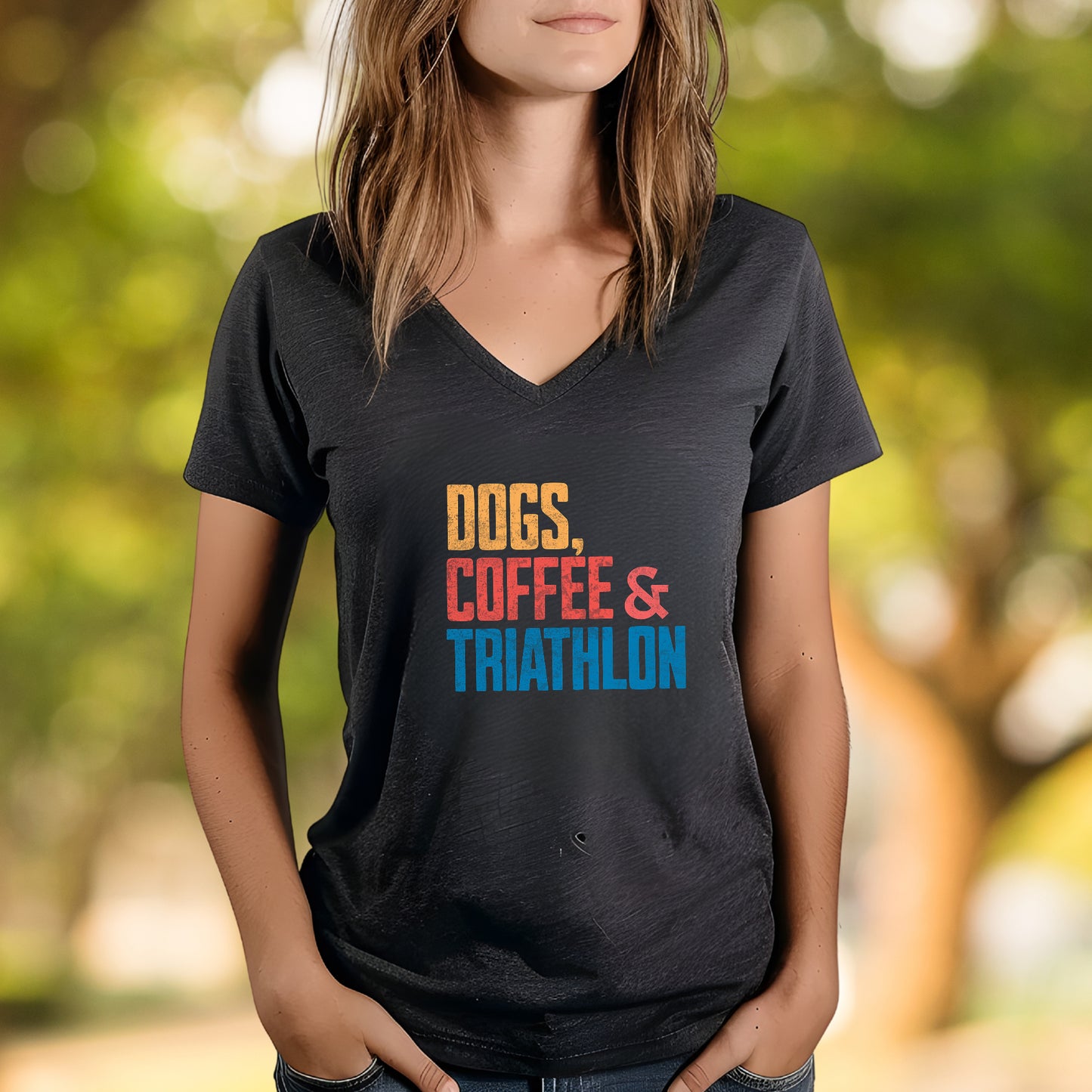 Dogs, Coffee & Tri V-Neck