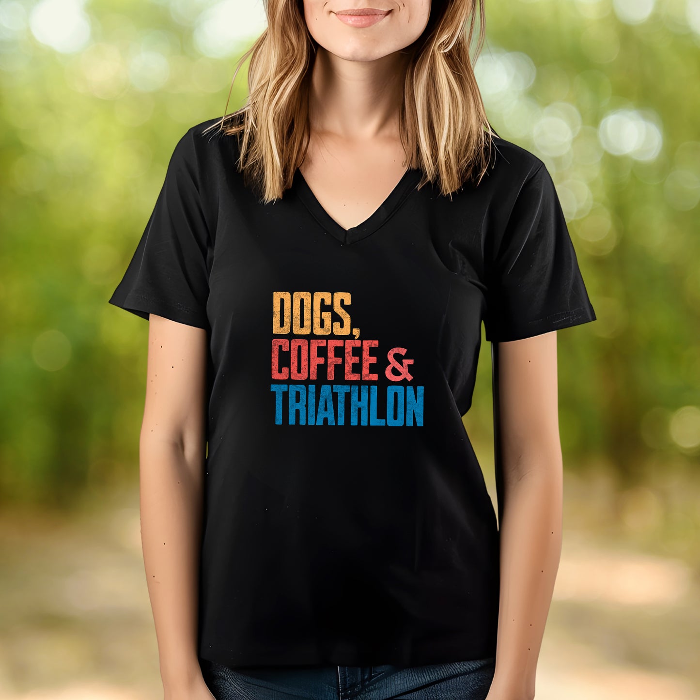 Dogs, Coffee & Tri V-Neck