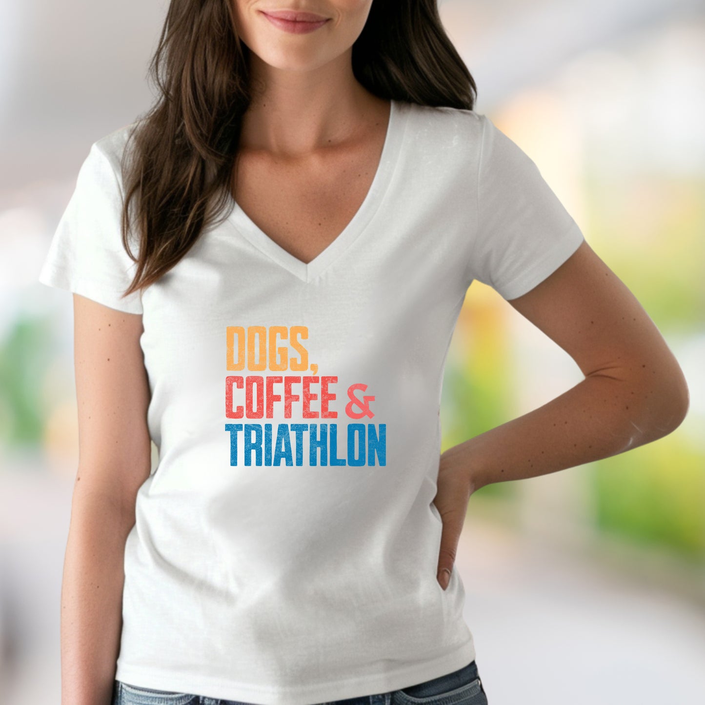 Dogs, Coffee & Tri V-Neck