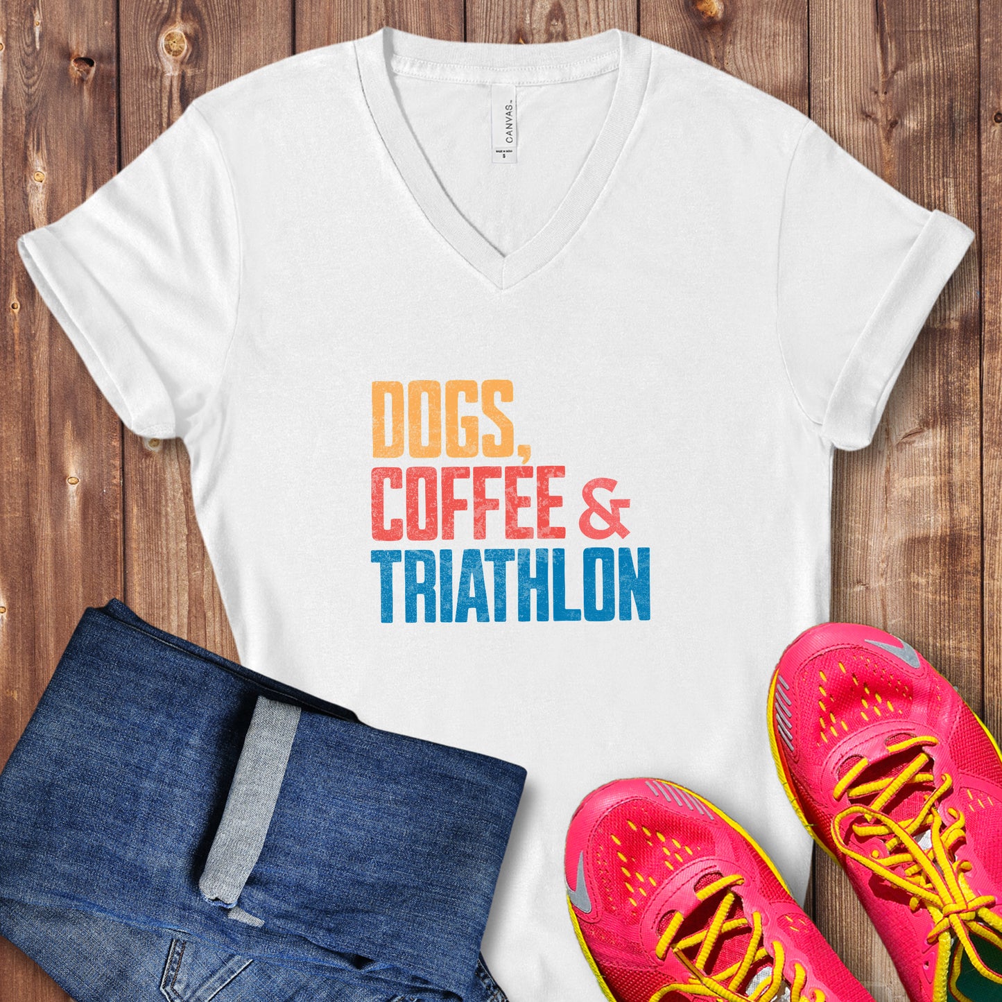 Dogs, Coffee & Tri V-Neck