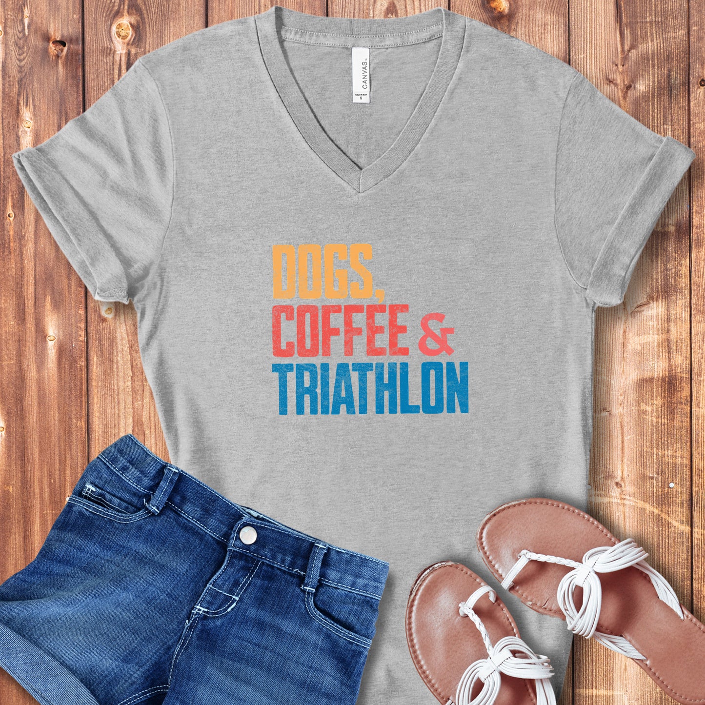 Dogs, Coffee & Tri V-Neck